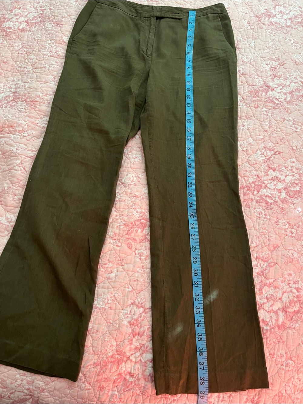 Talbots Olive Green Wide-Leg Jeans
